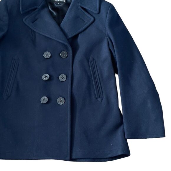 J. PETERMAN Navy 💯% Wool Double-Breasted Jacket Size 12 - Picture 6 of 15